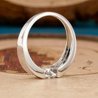 Anillo de Lujo para Hombre, Chapado en Oro de 14K, con Diamante Corte Trillón, Joyería de Moda, Anillo de Compromiso, Certificado IGI
