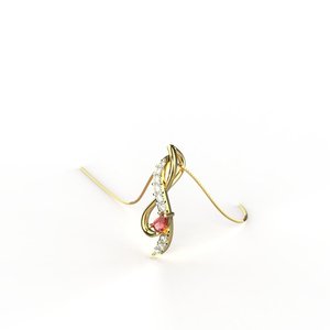 Yellow Gold Diamond Pendant With Pear Cut Center Stone And Side Diamonds Minimalist Style Women's Jewelry - Product Image 1