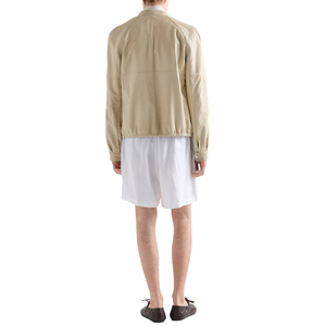 Men's genuine Leather Zip <b>Jacket</b> Luxury Lambskin Blouson <b>Jacket</b> premium Leather Outerwear Custom OEM private label manufacturer - Product Image 3