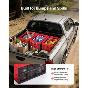 32L Plastic Collapsible Storage Bins 3-Pack Stackable Folding Storage <b>Crates</b> with Handles Holds 26 Lbs Per Bin Foldable He - Product Image 6