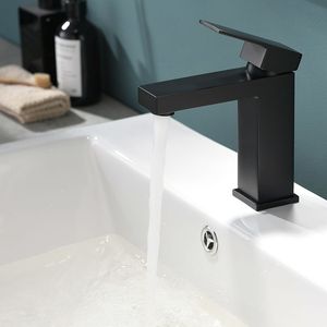 Rubinetto Moderno Monocomando Nero Spazzolato per Lavabo Bagno, Miscelatore Monoforo per Lavandino - Product Image 5