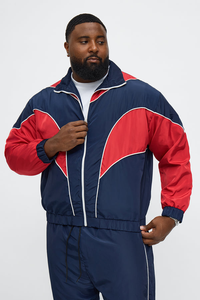 HUM Herren Farbblock-Racerjacke mit Reißverschluss Stehkragen Sportlicher Stil Atmungsaktives Polyester Frühlingsbekleidung - Product Image 4
