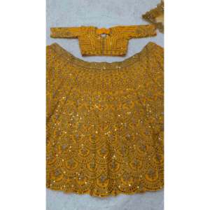 Vestidos de Noche de Diseñador, Elegante Lehenga Choli con Lentejuelas y Bordado Dori para Fiestas - Product Image 1