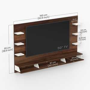 Mueble de TV Moderno Harri de Madera Sintética con Soporte para Decodificador, Estantes para Libros y Exhibición Decorativa para Dormitorio - Product Image 5