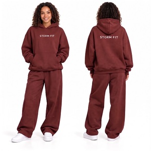 Conjunto de Sudadera con Capucha y Pantalones de Forro Polar para Mujer, Estilo Urbano, Corte Regular, 2 Piezas, Largo Completo, Ropa de Invierno, 100% Transpirable, Ecológico, 360g - Product Image 5