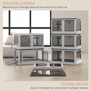 "18 Gal White Collapsible Stackable Plastic <b>Storage</b> <b>Bins</b> with Lids & Wheels (<b>3</b> Pack)" - Product Image 5