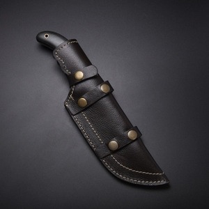 Couteau de chasse droit non réglable en acier Damas de qualité industrielle, fait main, manche en Micarta, 3 mm, 10 pouces, Drop Point - Product Image 6