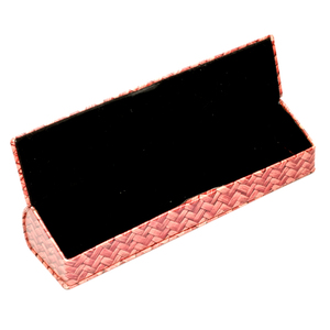 กล่องใส่แว่นตาทรงสี่เหลี่ยมผืนผ้าลายทอสีชมพูแบบกึ่งแข็งสไตล์เรียบง่าย - Product Image 1