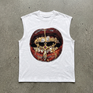 Camiseta sin mangas personalizada para hombre, con estampado gráfico 3D, de algodón, estilo urbano, hip hop, para gimnasio, fitness, verano. - Product Image 1