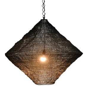 Lustre suspendu en fer tissé fait main, base E27, décoration intérieure, style loft, lampe de plafond - Product Image 3