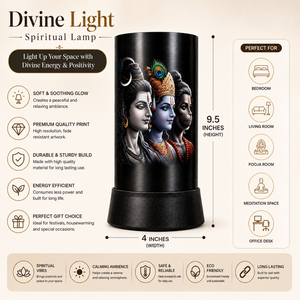 Shiva Krishna Hanuman LED Table Lamp Divine Trinity Spiritual <b>Night</b> <b>Light</b> Hindu Home Decor Bedside Meditation Pooja Gift Lamp - Product Image 5
