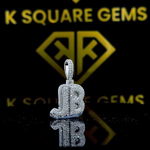 Pendentif de luxe en argent sterling 925 avec lettre M en moissanite, taille ronde VVS, chaîne hip-hop, bijoux fins, cadeau pour enfants et hommes - Product Image 2