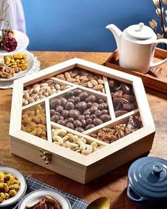 Handmade Eco-Friendly Modern Wooden Dry Fruit <b>Box</b> with Multiple Compartments Perfect for Serving Nuts <b>Sweets</b> and Snacks at Home - Product Image 5