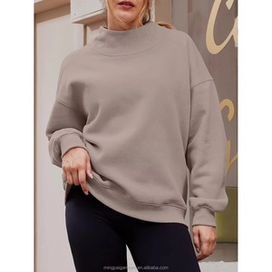 Sweat-shirt oversize à col montant pour femme, style streetwear, coupe décontractée confortable, tendance inspirée pour un look quotidien - Product Image 2