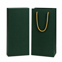 Caja de Regalo Vacía Verde Esmeralda Firduas con Bolsa de Compras, Inserto de Terciopelo, Embalaje para Vino y Perfume, Logotipo Personalizado, Rígida, OEM