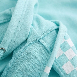 Sudadera Corta Azul Claro para Mujer, Diseño de Manga a Cuadros, Estilo Casual para Primavera, 100% Algodón Tejido - Product Image 6
