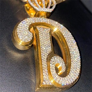 Dinoo Custom Letters Pendant Iced Out Buss <b>Down</b> Hip Hop 925 Sterling Silver Sparkling Effect Moissanite Pendant - Product Image 5