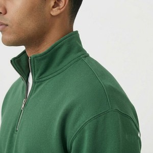 Sweat-shirt Premium Vert Forêt à Col Montant Zippé en Molleton de Coton Épais, Pull Décontracté Streetwear à Manches Longues Tendance - Product Image 4