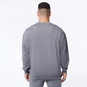 Sweat-shirt athlétique pour homme 385 GSM en coton et polyester polaire, col rond, personnalisable, fabrication OEM - Product Image 3