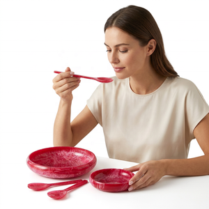 Bols à salade de fruits en résine de grande taille, de qualité supérieure, modernes et élégants, faits à la main, multicolores, écologiques, parfaits pour les fêtes - Product Image 1