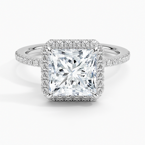BOJ <b>Ring</b> 0100 Princess Cut 925 <b>Silver</b> Halo Stone Prong Setting <b>Solitaire</b> Diamond <b>Ring</b> 2ct D Color VVS1 Moissanite GRA Certified - Product Image 1