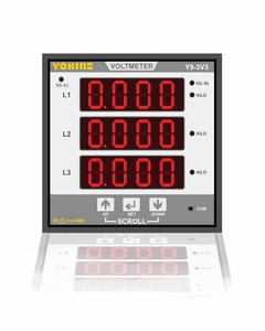 Voltmètre numérique triphasé AC Yokins Y9-3V3 True RMS 15-600V Affichage 3 lignes PT sélectionnable 96x96mm - Product Image 1