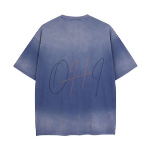 Camiseta Extra Grande para Hombre, Estilo Vintage, Color Azul Lavado, con Gráfico de Número Minimalista - Product Image 1