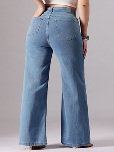 Jean en denim brut mi-lourd délavé à l'acide et à la pierre, effet vintage délavé, coupe large, écologique, décontracté - Product Image 5