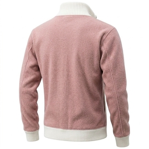 Men's Solid Turtleneck <b>Full</b> <b>Zip</b> Fleece Knit <b>Cardigan</b> Jacket Technical Fabric Winter Anti-Wrinkle Quick Dry Breathable Business - Product Image 3