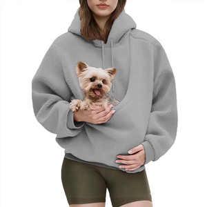 Sweatshirts à Capuche Femme Automne Hiver 2026 avec Grande Poche Porte-Animal Type Kangourou – Personnalisable avec Logo - Product Image 5