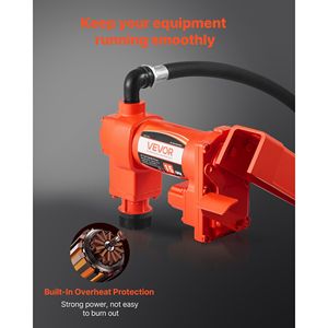 Bomba de Transferencia de Combustible Eléctrica de CA de 110 V, 15 GPM/57 L/min, Protección Contra Sobrecalentamiento, Elevación Máxima de Succión de 8 Pies/2.4 m, Elevación Máxima de 37 Pies/11.28 m para - Product Image 4