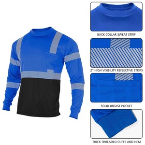 Customized High Quality Breathable Fabric Quick Dry Safety Reflective Tshirt Customized Logo Contrast Color Design Safety Tshirt - Product Image 4