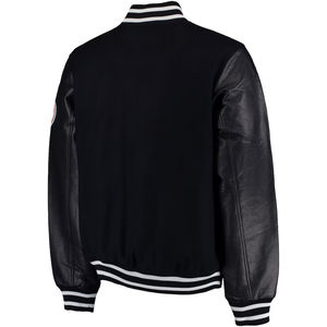 Veste universitaire en cuir véritable pour homme, grande taille, style Letterman, vente en gros, vestes personnalisées avec logo en relief, tissu PU fabriqué pour l'hiver - Product Image 3