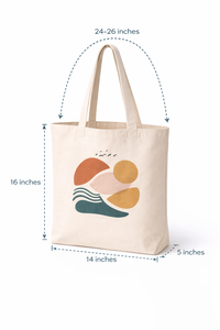 Eco Friendly <b>Canvas</b> Tote Bag 16x14x5 Inch <b>Abstract</b> Print Reusable Cotton Shopping Bag Custom Logo Wholesale - Product Image 3