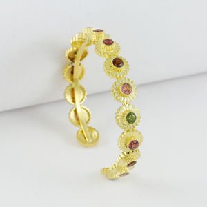 Pulsera de Plata de Ley 92.5 Chapada en Oro con Turmalina para Mujer, Precio al por Mayor, para Compromiso, Boda, Fiesta - Product Image 2