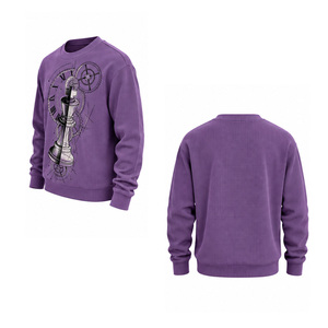 Sudadera de punto gofrado para hombre, cuello redondo, térmica, manga larga, informal, ropa de calle de invierno, personalizada, al por mayor, moda. - Product Image 6