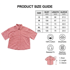 Camisa de franela a cuadros oversize de verano para hombre, estilo crop, con botones, personalizada al por mayor - Product Image 5