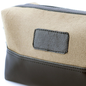 Trousse de Toilette en Cuir et Toile, Organisateur de Voyage Étanche, Trousse de Maquillage Grande Capacité, Sac de Voyage LCTB-0074 - Product Image 4