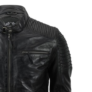 Men Black Genuine Leather <b>Biker</b> <b>Jacket</b> Motorcycle <b>Jacket</b> Men's Fraser Black <b>Biker</b> Leather <b>Jacket</b> - Product Image 4