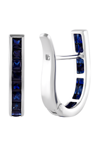 Pendientes de Zafiro Azul en Plata de Ley 92.5 KLST-30426 - Product Image 4