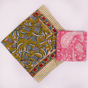 Handmade Breathable Stretchable Cotton Multi-Color Block Print Bandana Luxury Style Bohemian Eco-Friendly Four Seasons <b>Tie</b> <b>Back</b> - Product Image 2