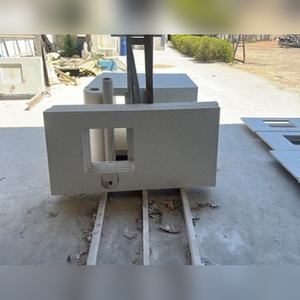 Elegante Superficie de Lavabo de Piedra Blanca con Bordes y Recortes Pulidos en Blanco Cristalino, Desmontable - Product Image 6