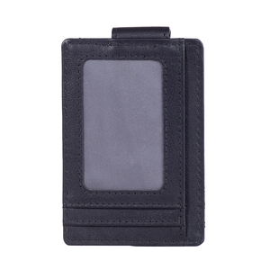 Porte-cartes en cuir de vachette de haute qualité, porte-identité transparent, porte-permis de conduire, porte-monnaie à clip magnétique, porte-argent, porte-cravate, porte-identité - Product Image 1