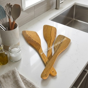 Juego de Espátulas de Madera de Teca Ecológicas, Hechas a Mano, Estilo Vintage, Utensilios de Cocina para Cocinar - Product Image 5