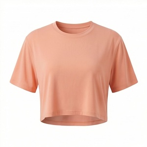 Débardeur court en coton personnalisable pour femme et fille, couleur unie, délavé, style streetwear, pour fitness, gym, entraînement et activewear - Product Image 1