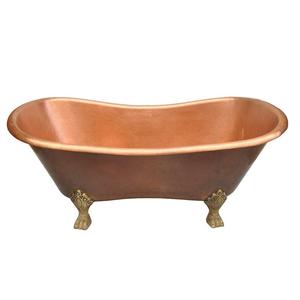 Bañera de Hidromasaje Ovalada de Lujo, Vintage, de Cobre, Independiente, Hecha a Mano, con Patas de Gato, Duradera, Portátil, Elegante y Ecológica para Hoteles - Product Image 5
