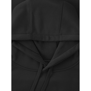 Sudadera con Capucha Negra para Hombre, Corte Regular, Informal, Color Sólido, Diseño con Bolsillos, Tejido de Algodón, para Otoño - Product Image 3
