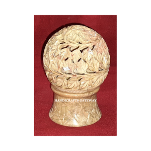 Round Shape Natural Soapstone Handmade Carving Design <b>Tea</b> Light <b>Candle</b> Stand Holder Used For Diwali Lighting Decor And Gifting - Product Image 3