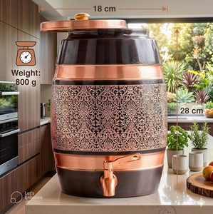 Distributeur d'eau chaude et froide en plastique Craft India Overseas, motif bohème, rond, réutilisable, usage domestique, garantie 3 ans, chargement par le haut - Product Image 5