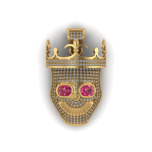 Pendentif Couronne Crâne Plaqué Or Personnalisé pour Enfants, Breloque Hip Hop Tendance, Bijou Raffiné, Collier Statement, Cadeau de Bal - Product Image 1